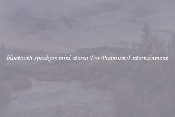 bluetooth speakers mini stereo For Premium Entertainment 