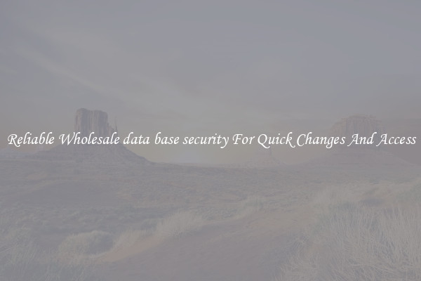 Reliable Wholesale data base security For Quick Changes And Access
