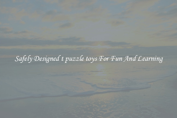 Safely Designed t puzzle toys For Fun And Learning