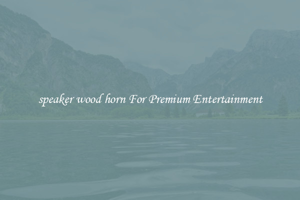 speaker wood horn For Premium Entertainment