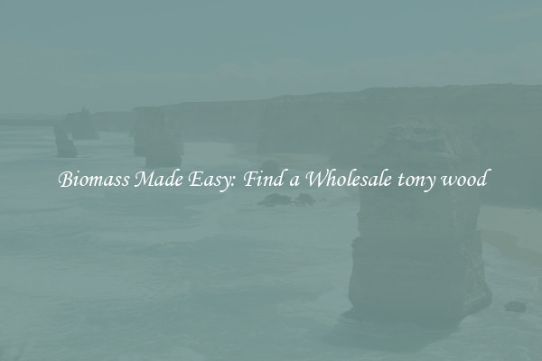  Biomass Made Easy: Find a Wholesale tony wood 