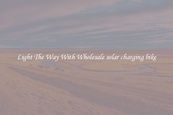 Light The Way With Wholesale solar charging bike